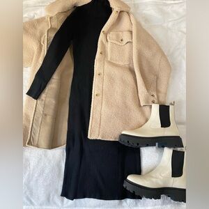 Jacket with fur-effect pockets Mango L good for tall jacket shirt Overshirt